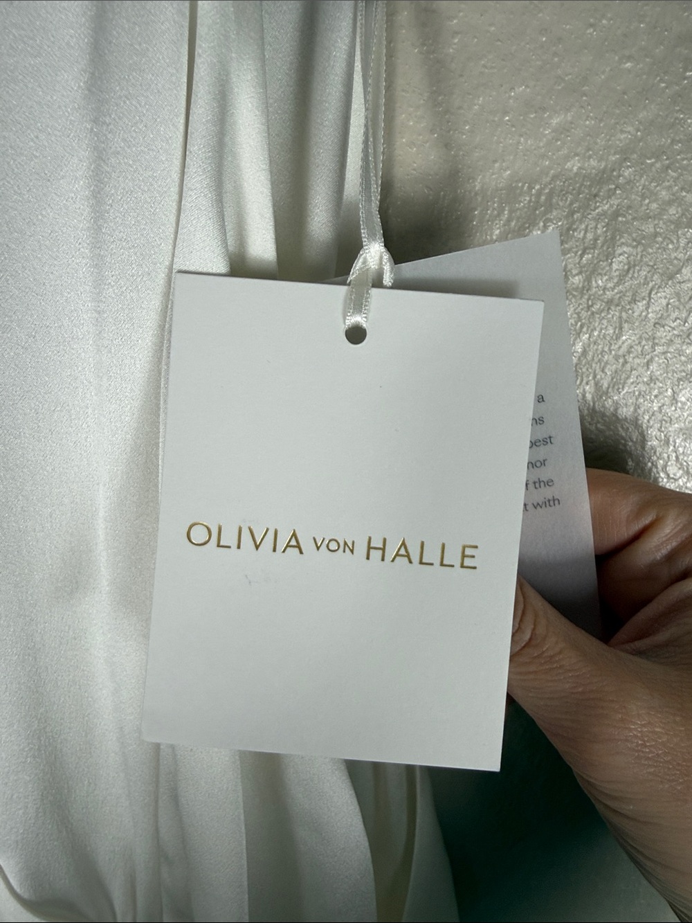 OLIVIA VON HALLE Greta Ivory Silk Habotai Halter Neck Dress - Picture 8 of 13